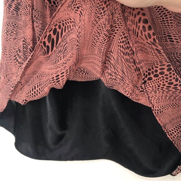 Express Black Mauve Silk Graphic Design Chiffon Baby Doll Tank Blouse - Picture 10 of 11